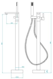 Напольный смеситель для ванны RGW Shower Panels SP-350B чёрный 511405350-04